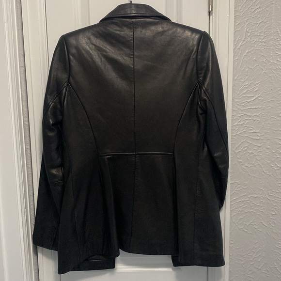 Preview Collection Genuine Lamb Skin Leather Button Up Jacket Blazer, XS - Picture 2 of 7